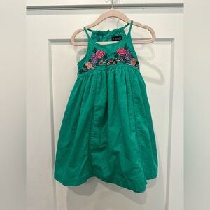 2T embroidered green dress toddler